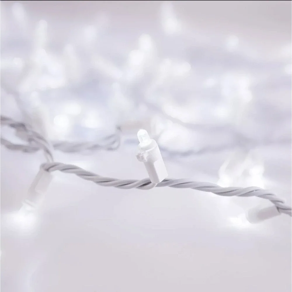 Holiday Time 500-Count Cool White LED Dome Christmas String Lights White Cord